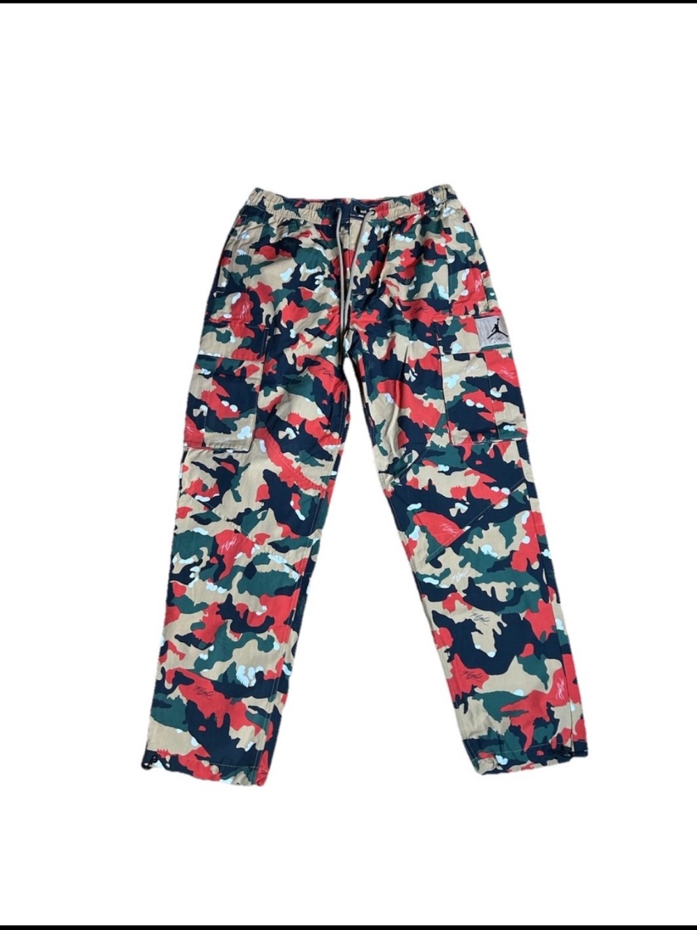 Men's Multicolor Jordan Camo Cargo Pants - Drawstring Waist